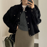 Cotton Shirring Short Work Jacket