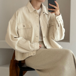 Cotton Shirring Short Work Jacket