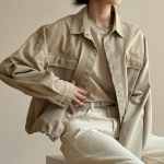 Cotton Shirring Short Work Jacket