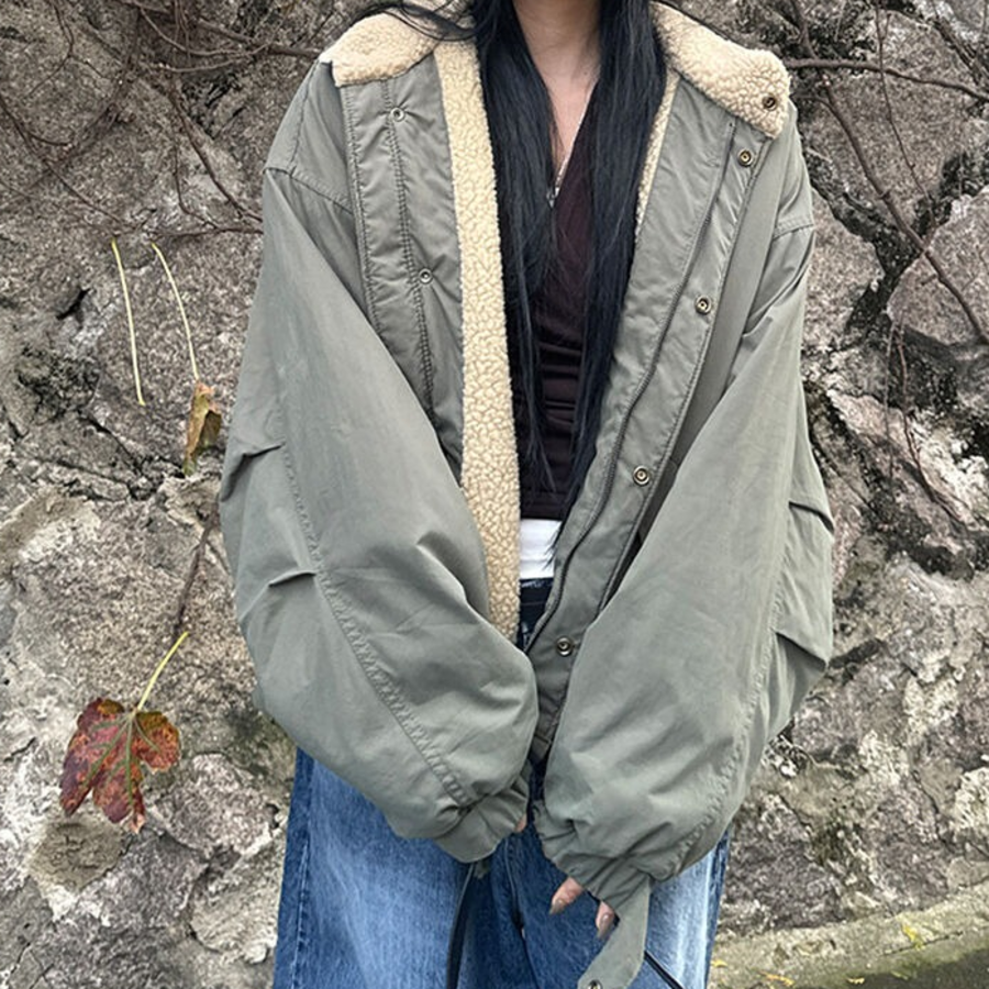 Faux Shearling Short Windbreaker