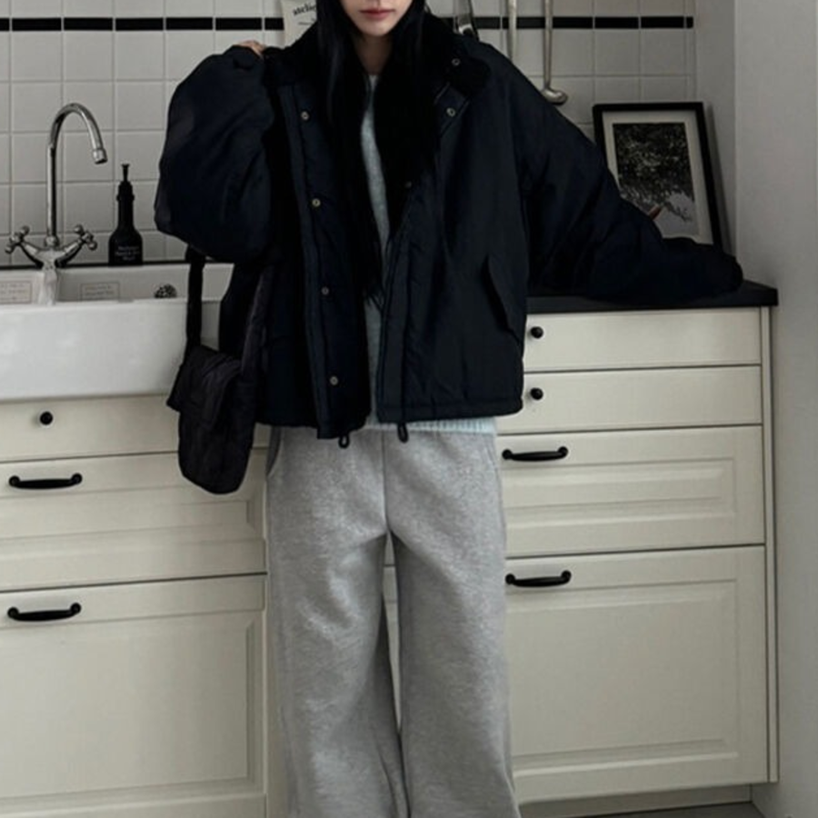 Faux Shearling Short Windbreaker