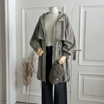 Long Fall Hooded Zip-Up Windbreaker