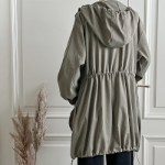 Long Fall Hooded Zip-Up Windbreaker