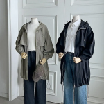 Long Fall Hooded Zip-Up Windbreaker