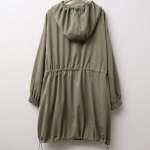 Long Fall Hooded Zip-Up Windbreaker