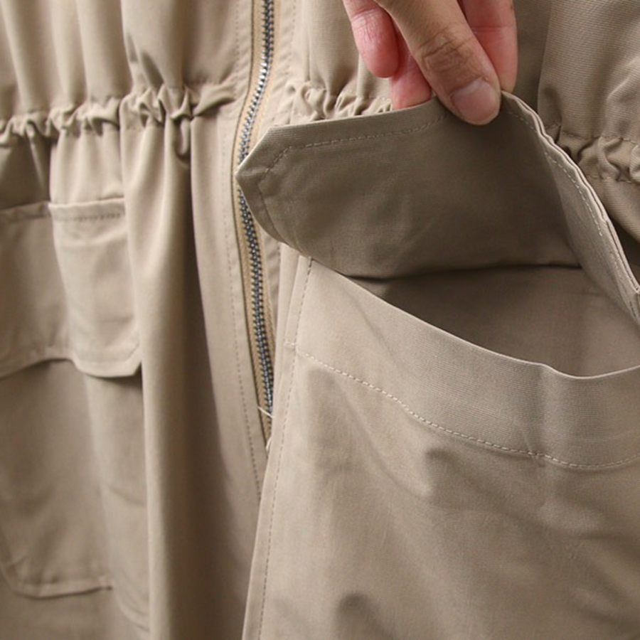 Chic Safari Long Windbreaker