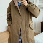 Nylon Quilted Long Hooded Windbreaker