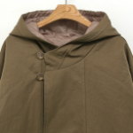 Nylon Quilted Long Hooded Windbreaker