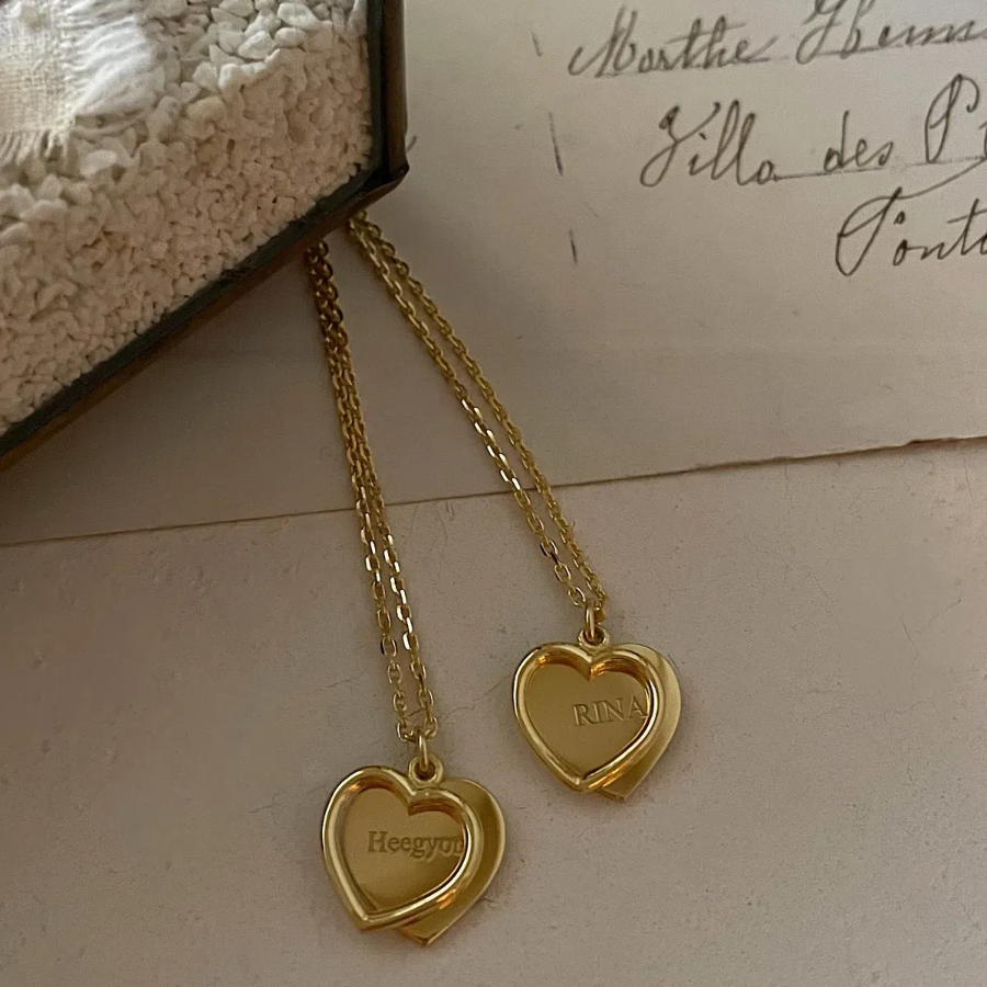 Серебряное двухрядное колье с сердцем из S925