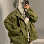 Luxury Oversized Hooded Windbreaker with Detachable Hood