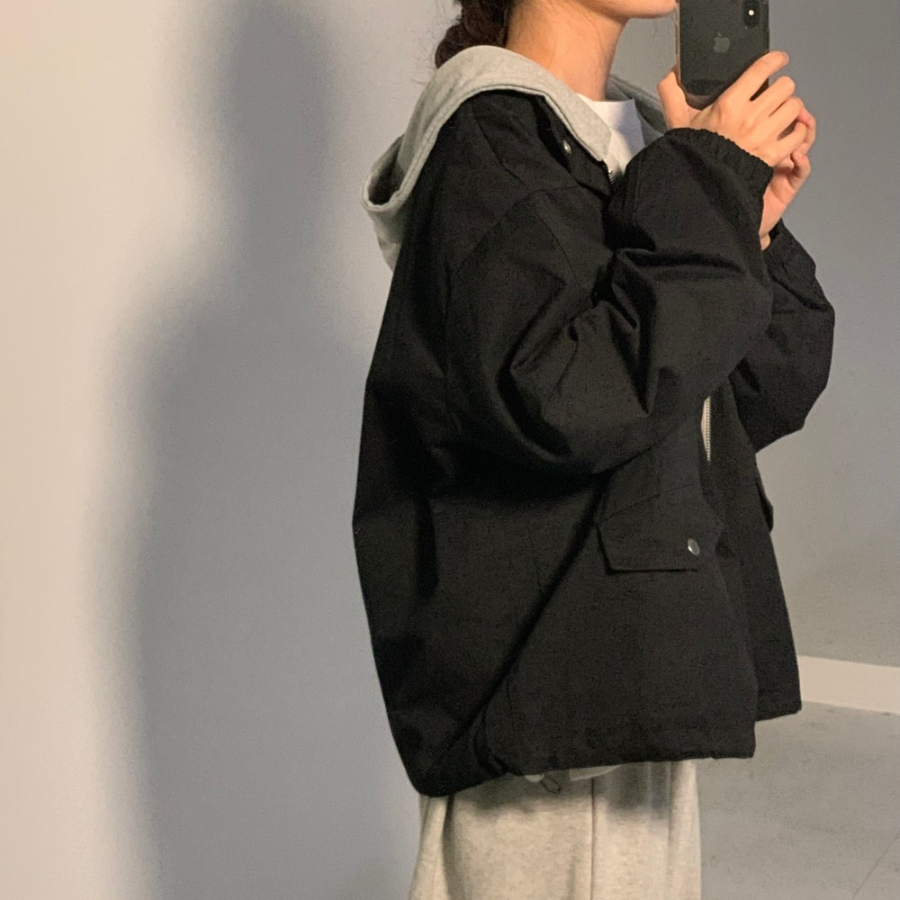 Luxury Oversized Hooded Windbreaker with Detachable Hood