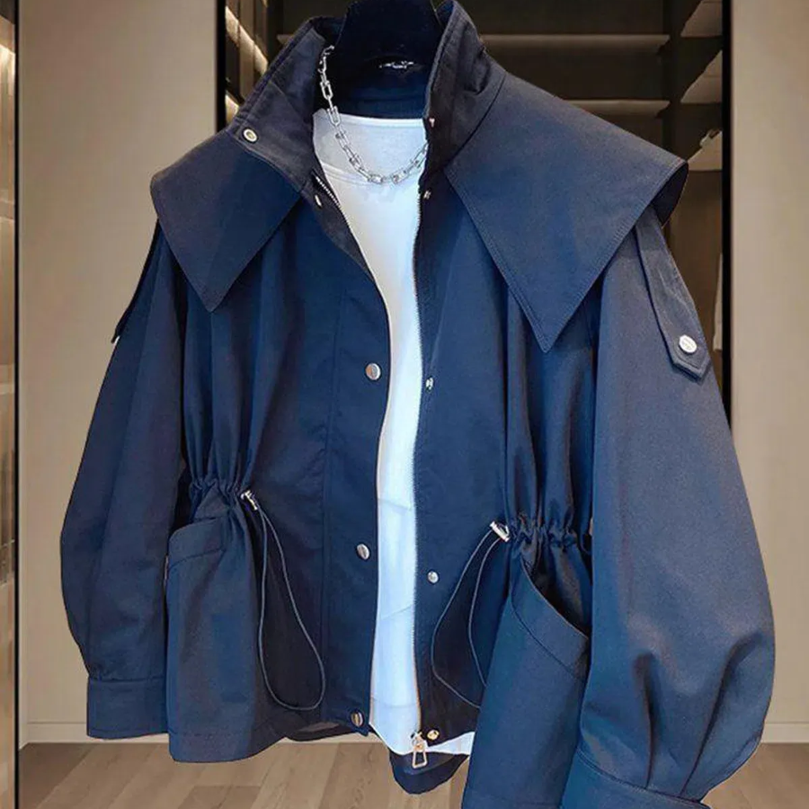 Cotton Hooded Windbreaker Safari Jacket