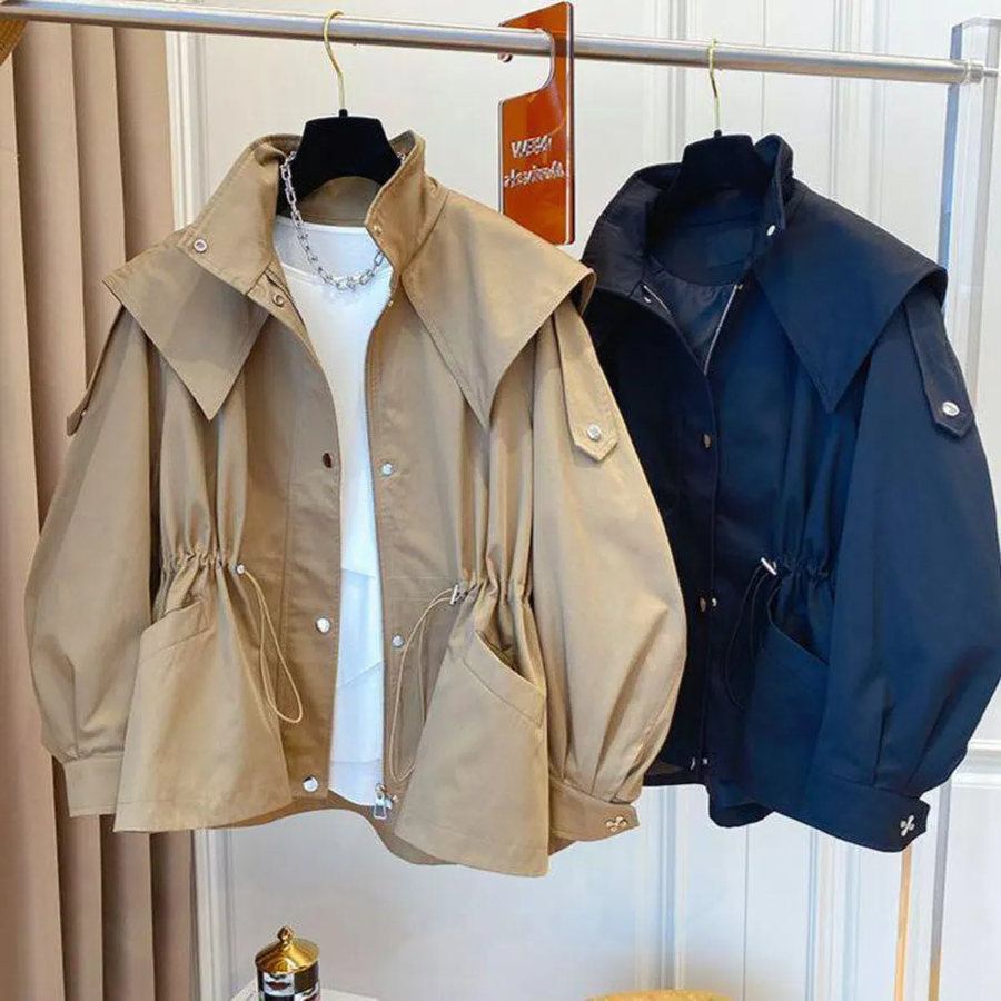 Cotton Hooded Windbreaker Safari Jacket