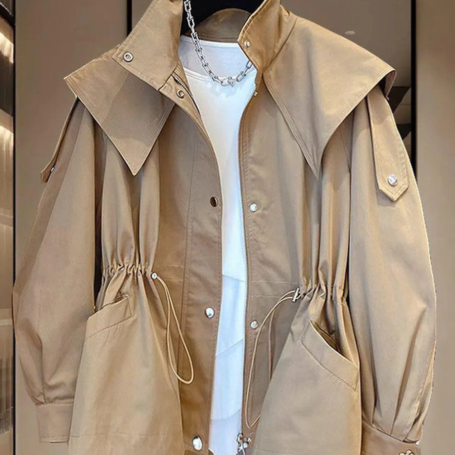 Cotton Hooded Windbreaker Safari Jacket