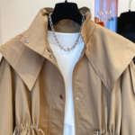 Cotton Hooded Windbreaker Safari Jacket