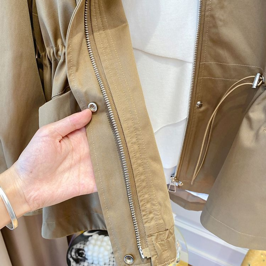 Cotton Hooded Windbreaker Safari Jacket