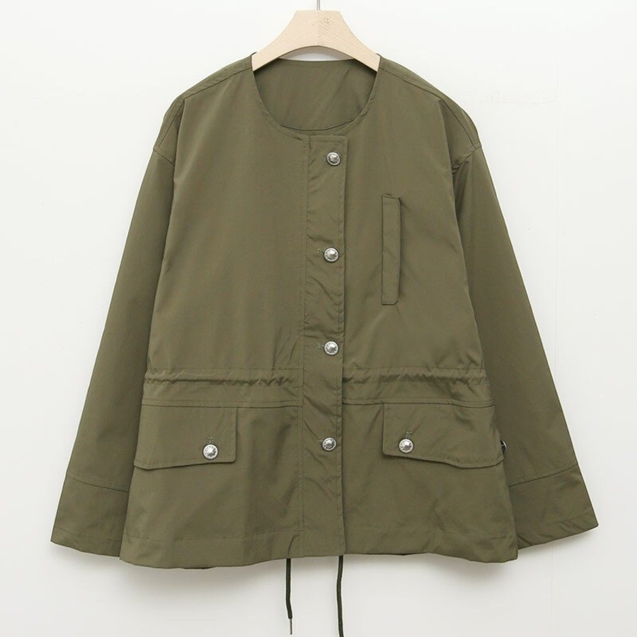 No-Collar Cotton Short Jacket