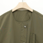 No-Collar Cotton Short Jacket