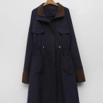 Свободный размер-Темно-синий-Ветровка