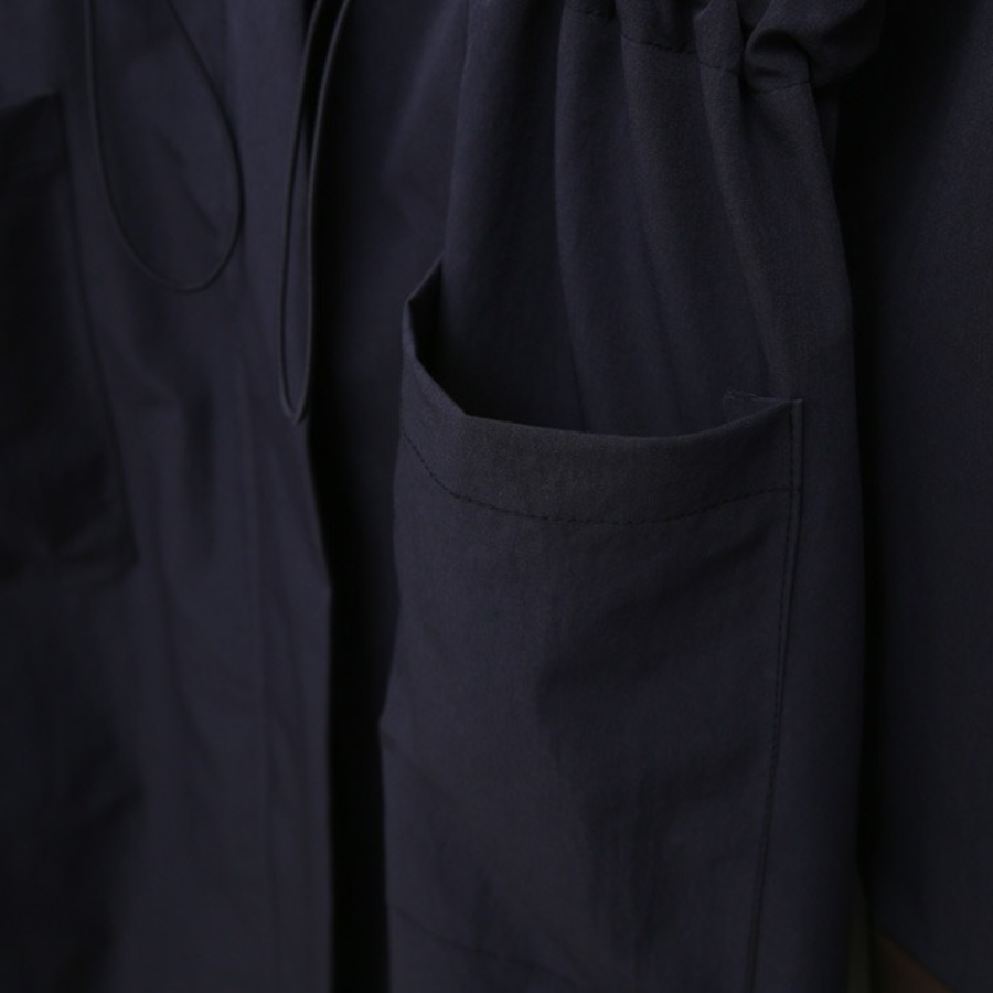 Color-Block String Long Cotton Jacket