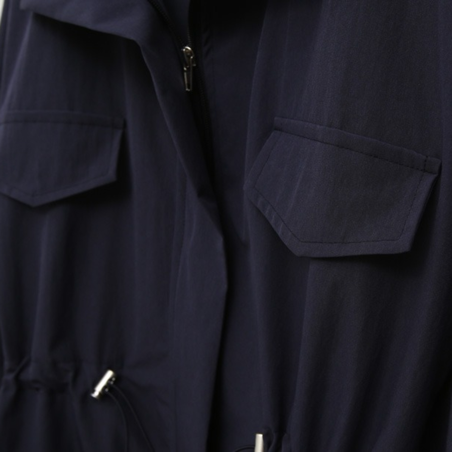 Color-Block String Long Cotton Jacket