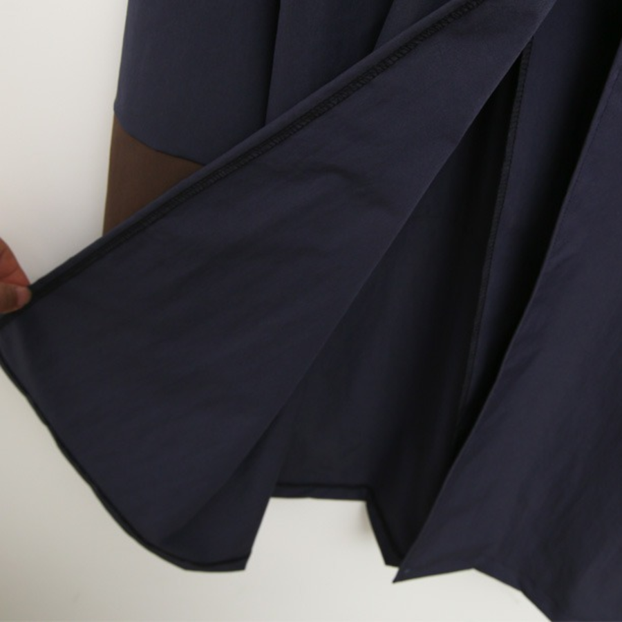 Color-Block String Long Cotton Jacket