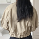 Collar Roll-Up Crop Windbreaker Jacket