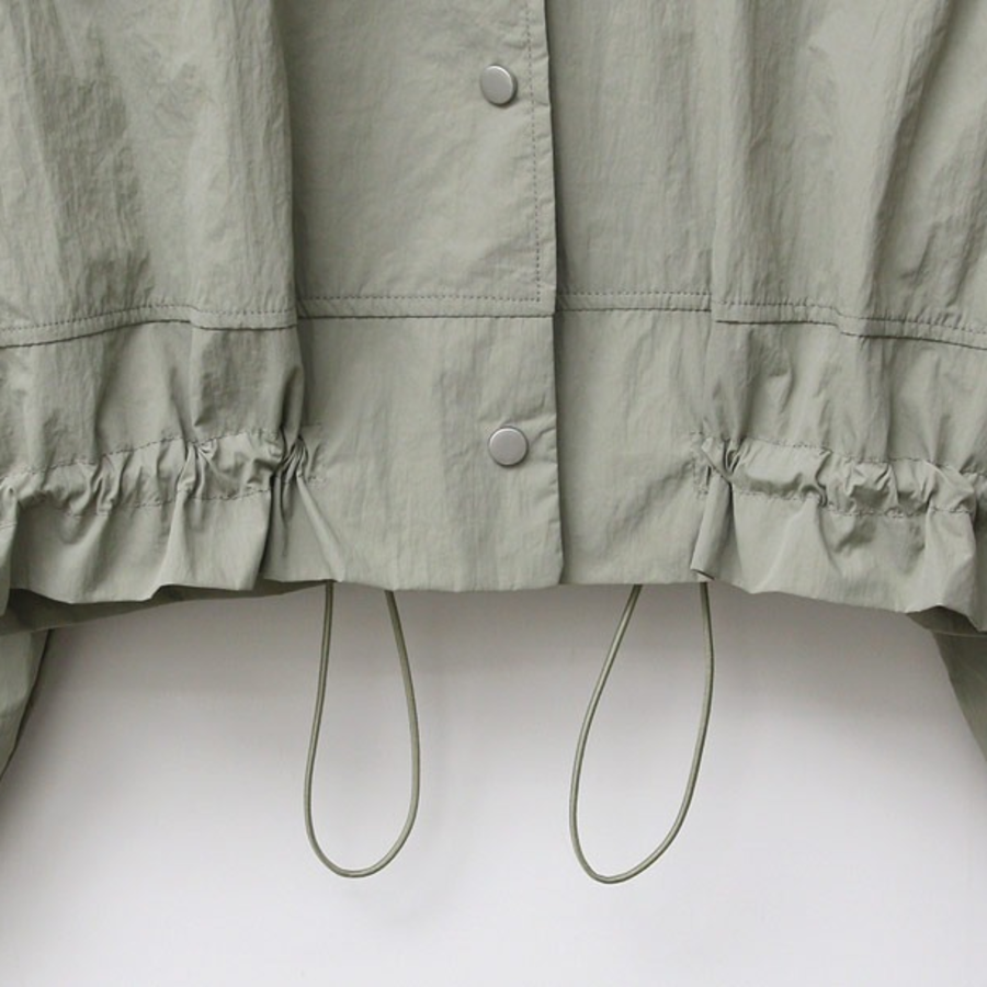 Collar Roll-Up Crop Windbreaker Jacket