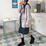 Свободный размер-Бежевый-Ветровка