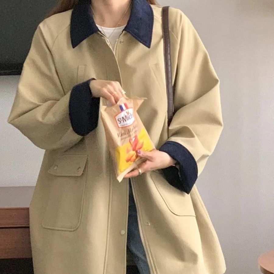 Corduroy Collar Zip-Up Safari Jacket