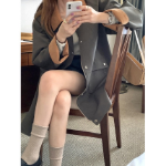 Corduroy Collar Zip-Up Safari Jacket