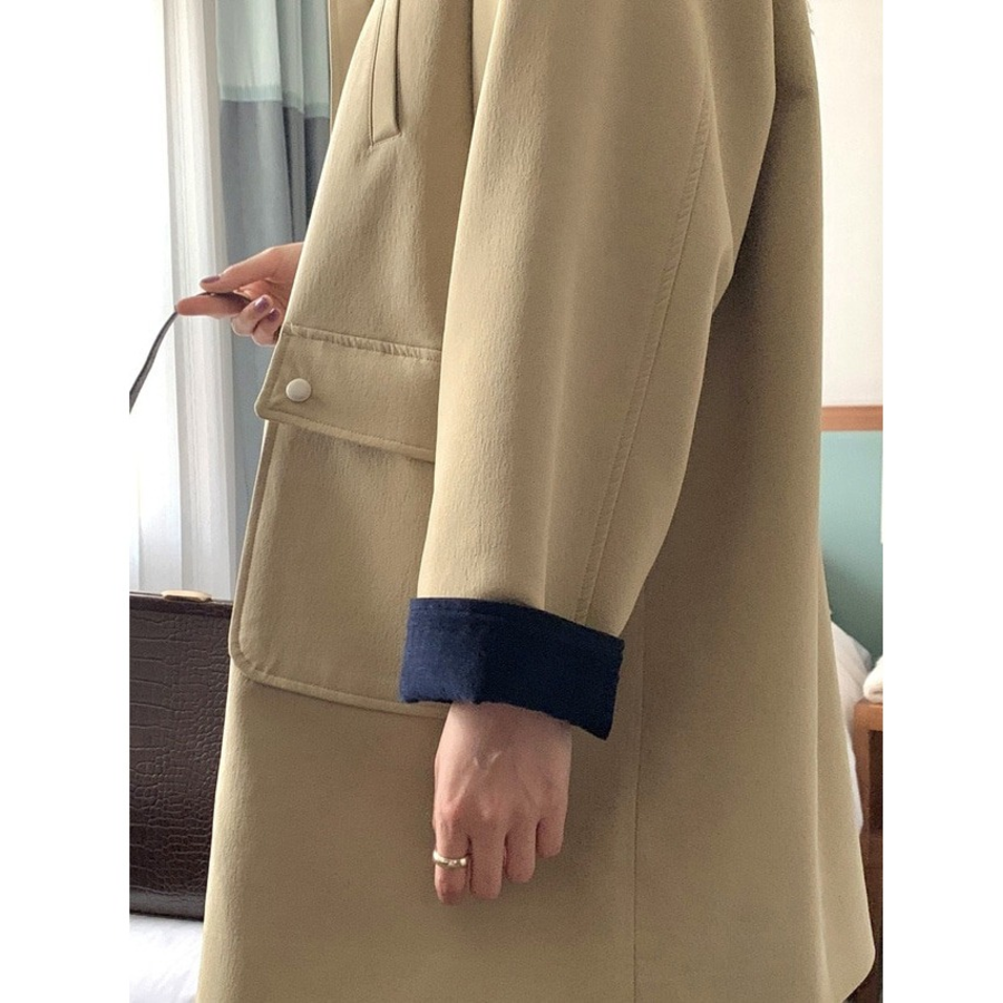 Corduroy Collar Zip-Up Safari Jacket