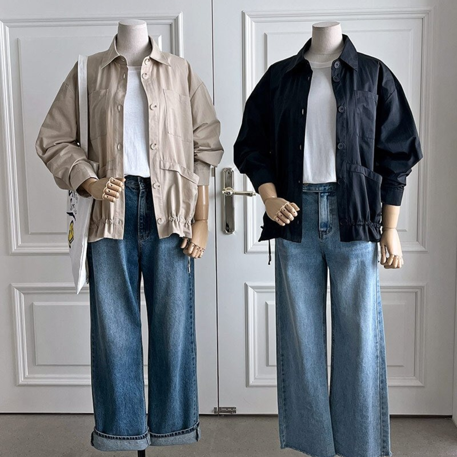 Nylon Collar Shirt-Style Jacket