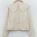 Свободный размер-Слоновая кость-Куртки