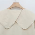 Round Wide Collar Spring Short Jacket with Snap Buttons