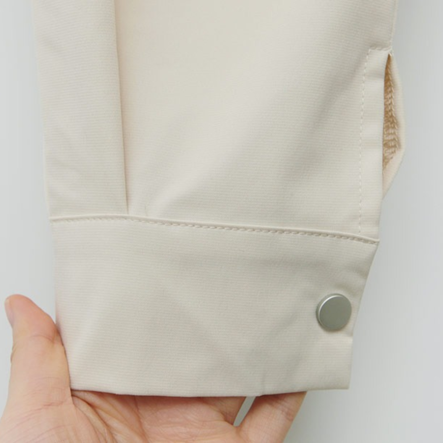 Round Wide Collar Spring Short Jacket with Snap Buttons