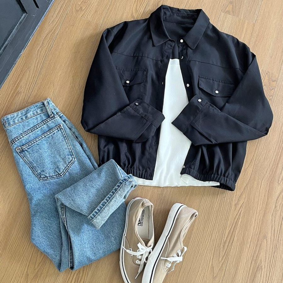 Cotton Pocket Banding Shirt Jacket