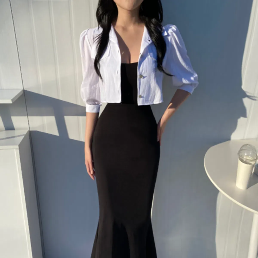 Doa Linen Puff Crop Jacket