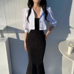 Doa Linen Puff Crop Jacket