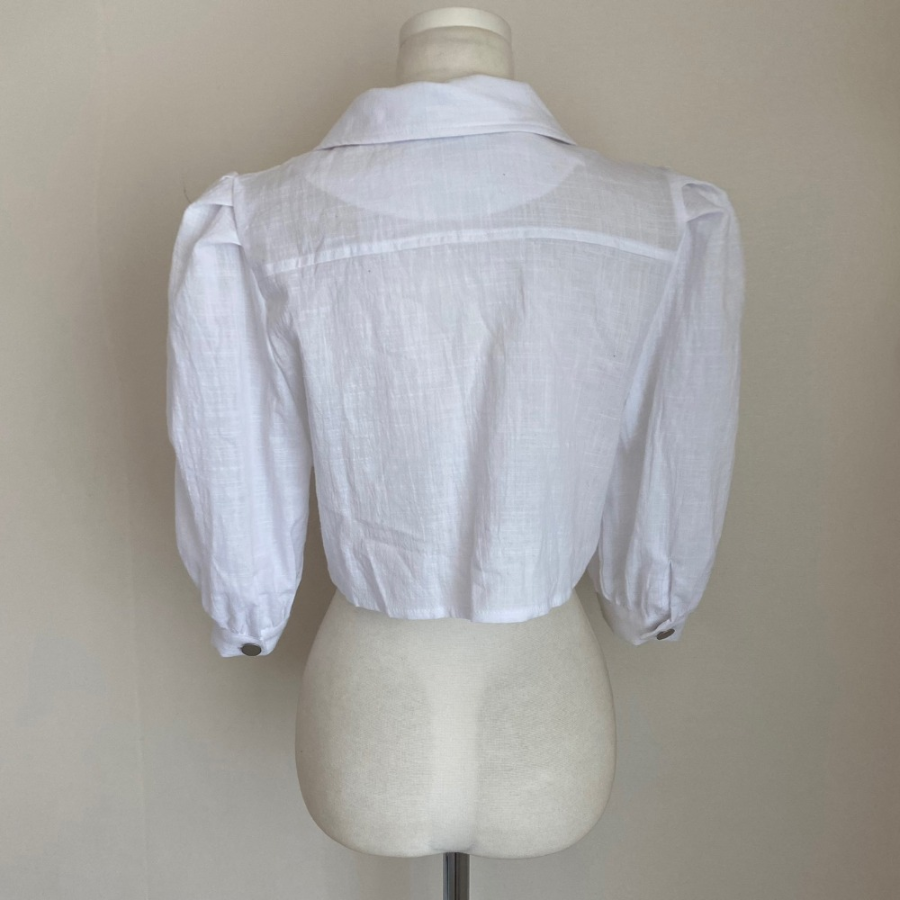 Doa Linen Puff Crop Jacket