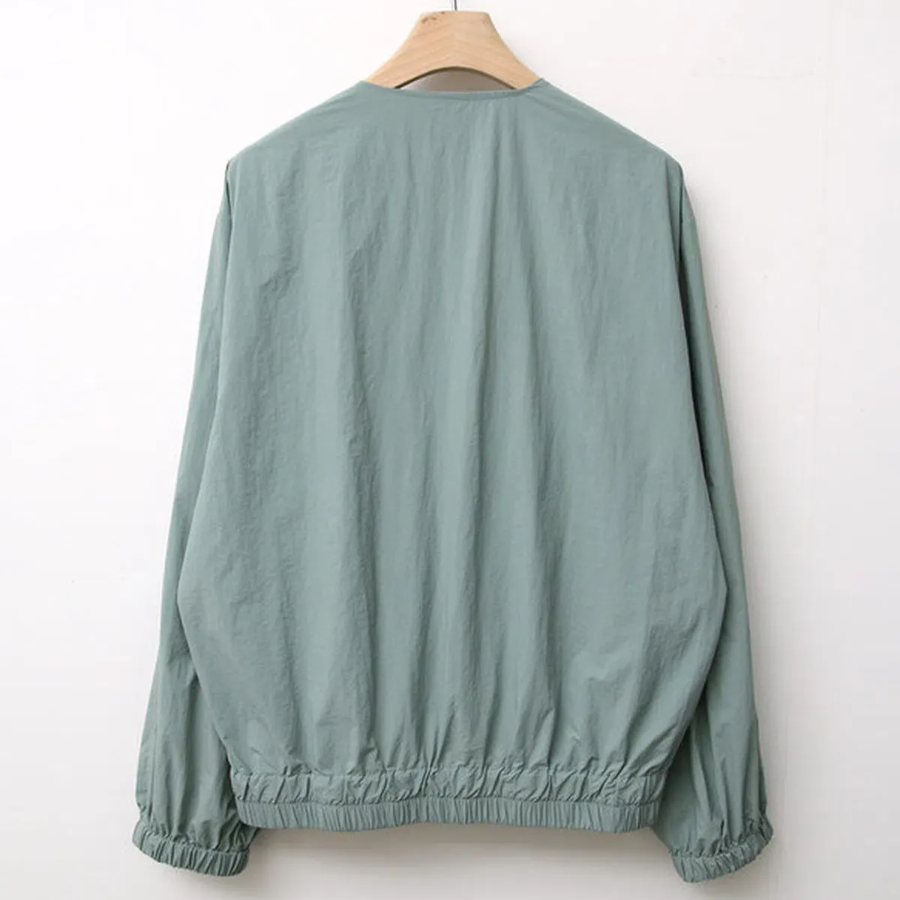 No Collar Nylon Windbreaker