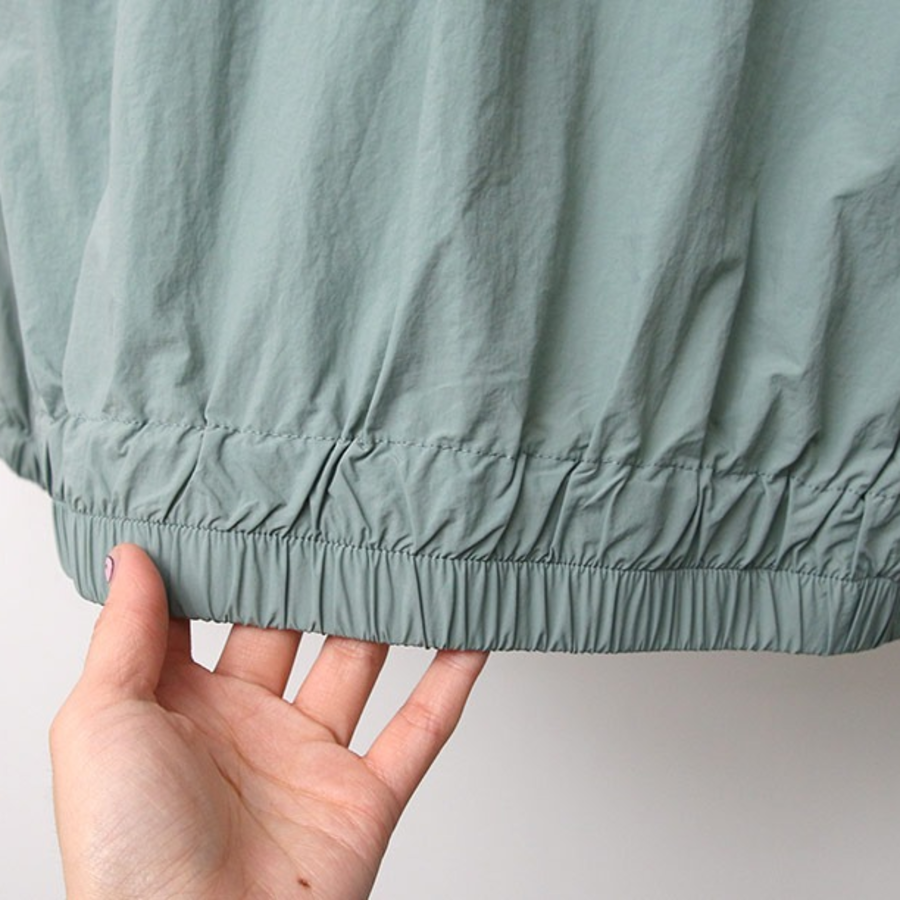 No Collar Nylon Windbreaker