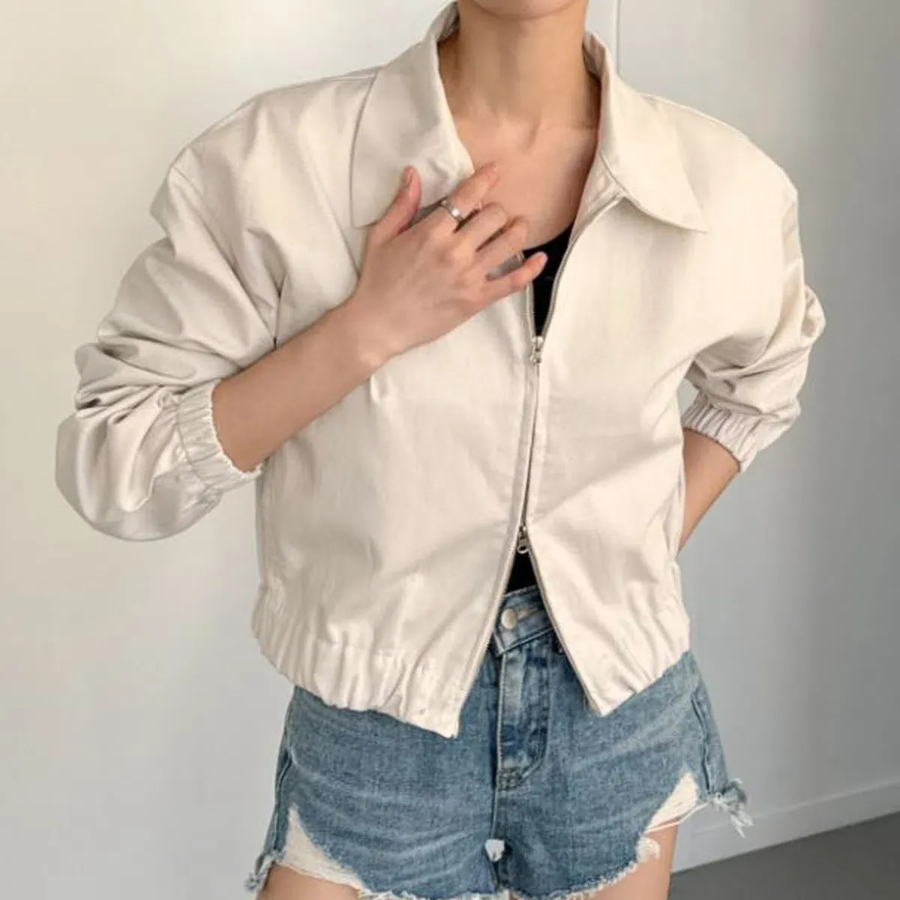 Minimal Cotton Two-Way Short Jacket