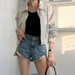Minimal Cotton Two-Way Short Jacket