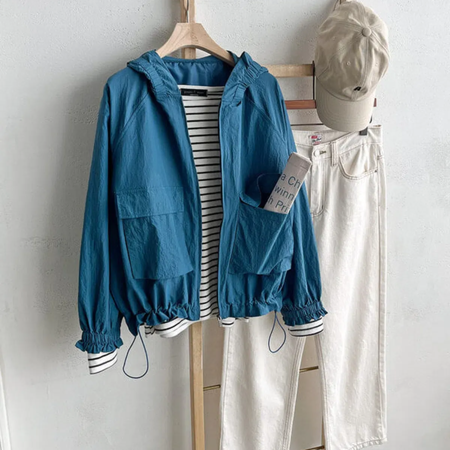 Shirring Field Jacket Windbreaker