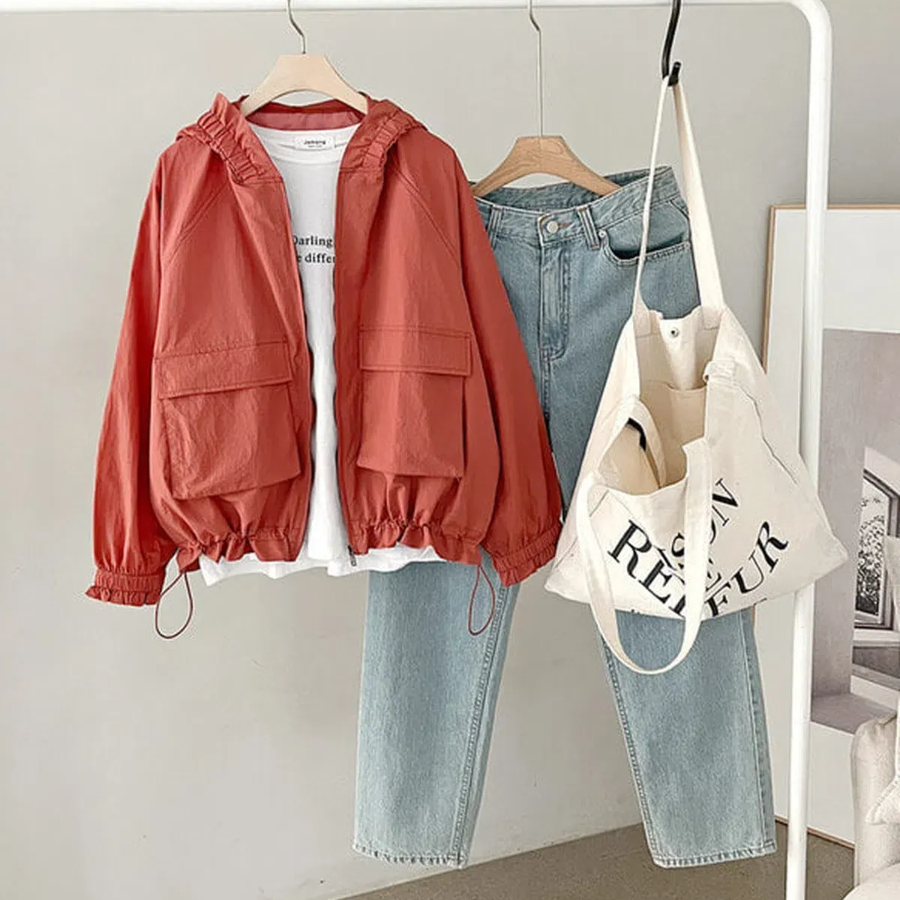 Shirring Field Jacket Windbreaker