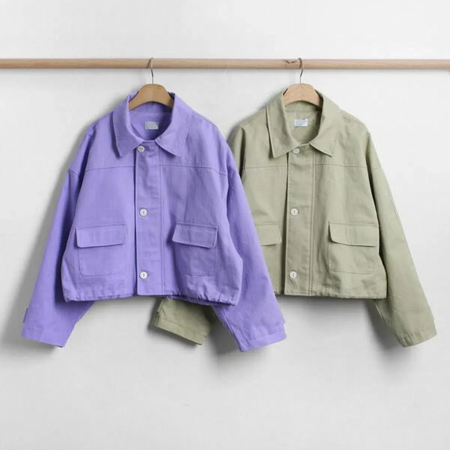Cotton Collar Short String Jacket