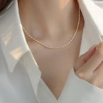 Простое повседневное многослойное колье с цепочками в виде рисовых зерен