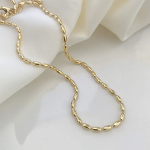 Простое повседневное многослойное колье с цепочками в виде рисовых зерен