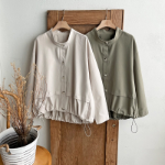 Shirring Button-Up Spring Field Jacket